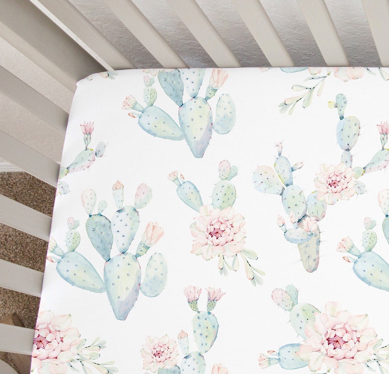 Cactus Baby Bedding Cactus Crib Sheet Cactus Nursery Decor Etsy