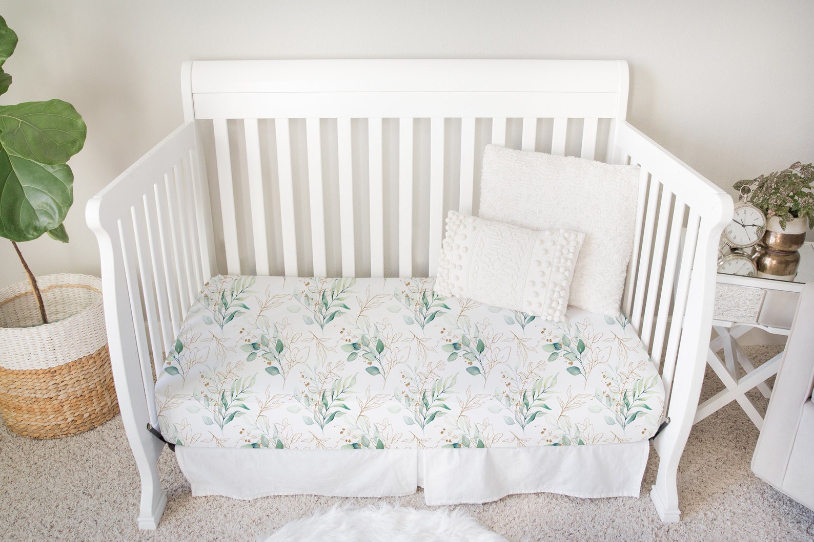 Eucalyptus Crib Sheet Custom Crib Sheet Boy Crib Bedding Etsy