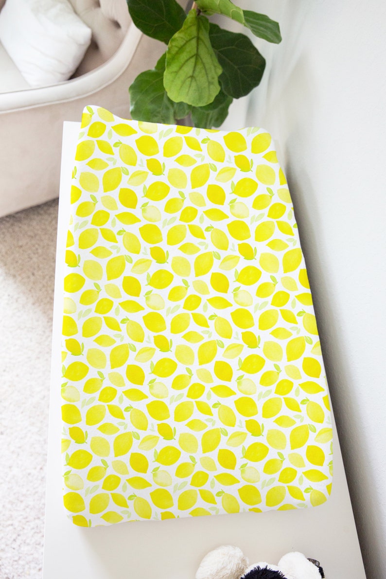 Lemon Changing Pad Cover Yellow Changing Pad Cover Lemon Etsy