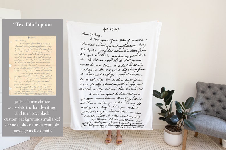 Handwriting Blanket Dad Personalized Blanket Mom Letter to Etsy