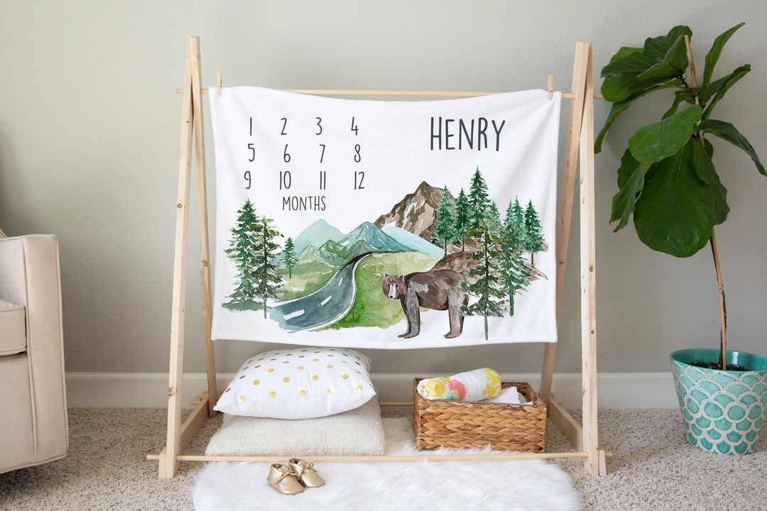Milestone Blanket Bear Baby Blanket Baby Blanket Months Etsy UK