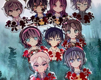 RPG Horror Corpse Party Red Hot Stamp Keychains and Phone Charms