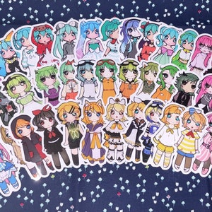 Vocaloid Module Stickers (Hatsune Miku, Kagamine Rin, Kagamine Len, KAITO, MEIKO, Megurine Luka, Gumi Megpoid, and V Flower)