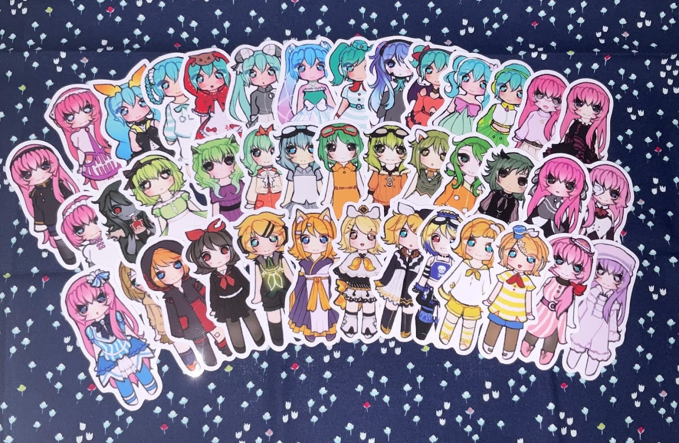 Japanese antique Vocaloid Stickers 7 stickers from the Gurafig Collection  rare!