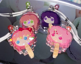 LAST CALL - 90's Ice Cream Doki Doki Literature Club Holographic Popsicle Charms