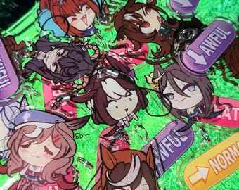 Uma Musume Anime Horse Girl Silly Phone Charms With Customizable Moods (90+ Horses!)