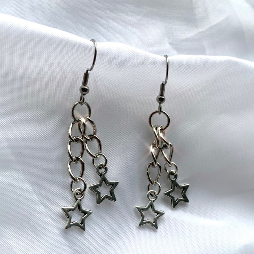 PARYFO Stern Ohrringe 925 Sterling Silber - Achtzackig Mit Mondstein & Zirkonia