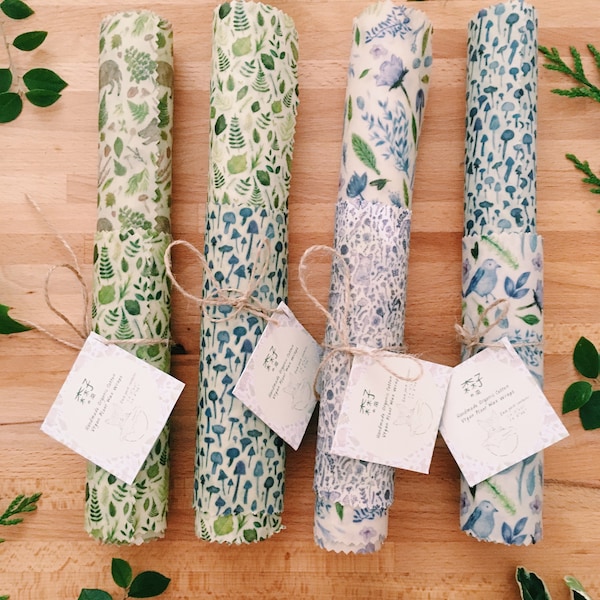 Original Organic Cotton Vegan Plant Wax Wraps (Set of 2)