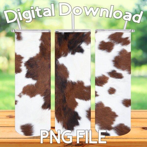 Cow Hide Print Digital Download PNG,  Heifer Fur Tumbler Png Sublimation Design, Digital Download for Skinny Tumbler