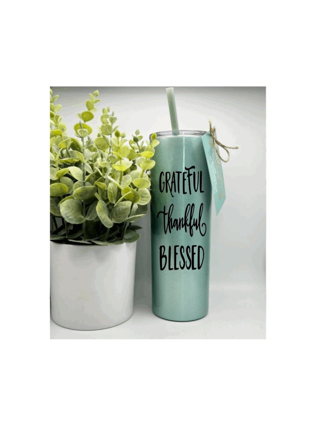INSTOME 20oz Bling Blessed Tumbler – Rhinestone Inspirational Cup, Stainless Steel Vacuum Insulated Water Bottle
