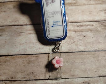 Bleu, baies de noix de coco, enrouleur de badge pour boisson énergisante, rétractable