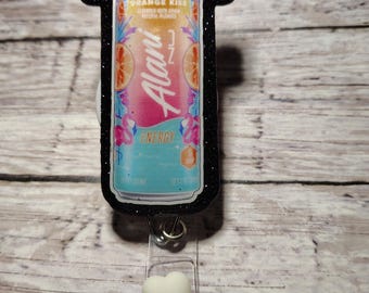 Carrete de insignia retráctil de bebida energética Orange Kiss