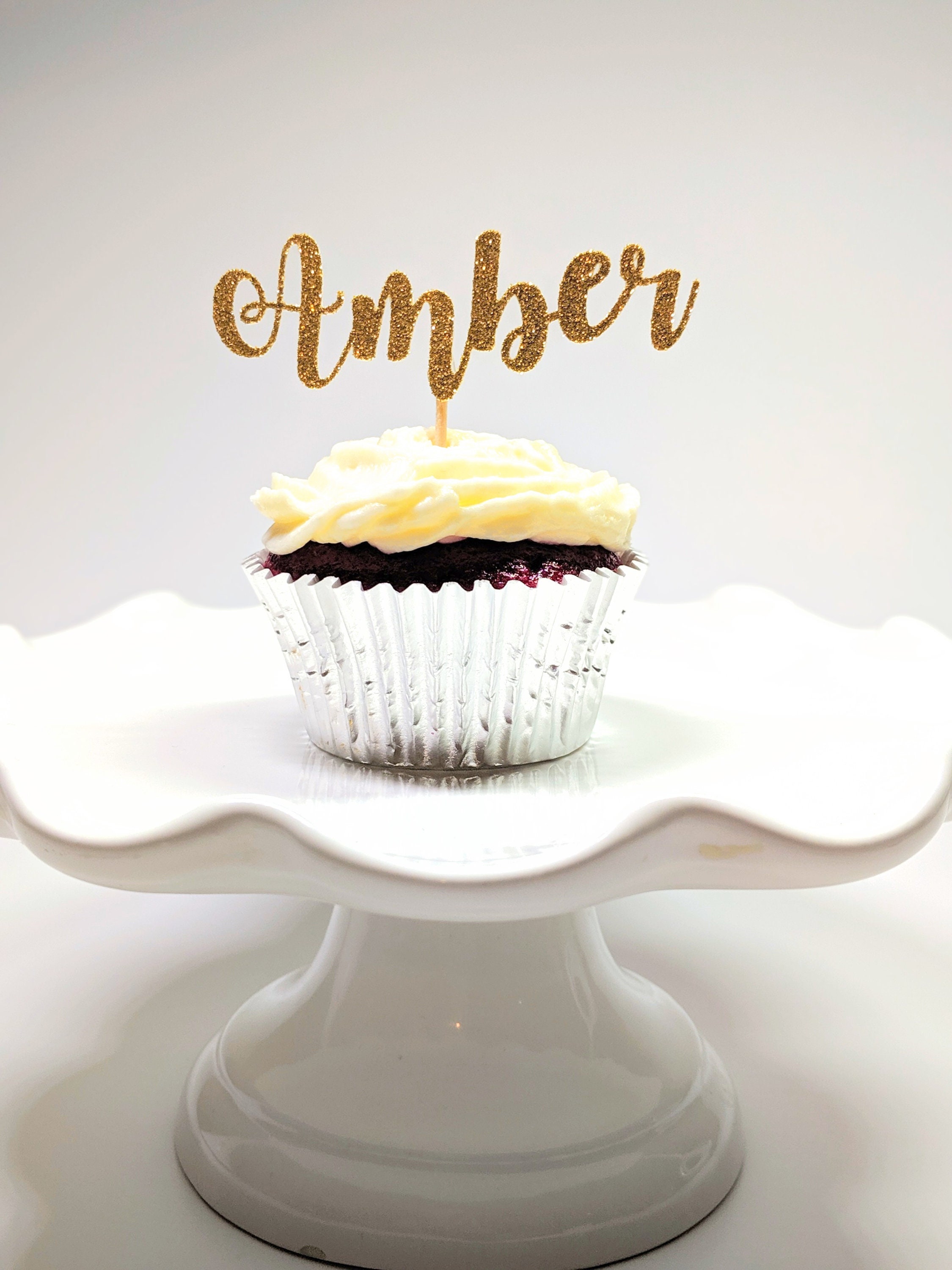 Custom Cupcake Topper Name Cupcake Topper Personalized Etsy
