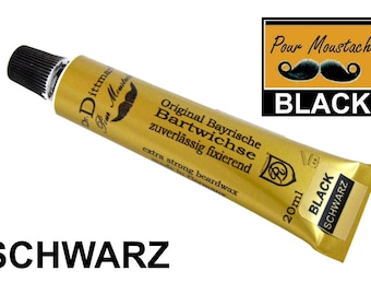 Dr. Cera para barba bávara Dittmar NEGRO - fortalece fuertemente / Dr. Cera para bigote Dittmar Bavarian BLACK