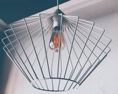 Pendant lighting -Hanging Light - Chandelier Lighting - Wood Lamp Shade Chandelier Lighting - Industrial Pendant Light - Hanging Dining Lamp