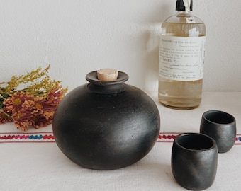 Black Clay Mezcal Vessel, Made in Mexico *Cups Sold Separately*