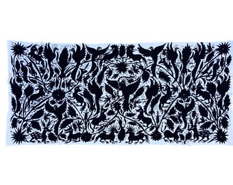 Horizontal Otomi Tapestry/ Wall hanging -BLACK