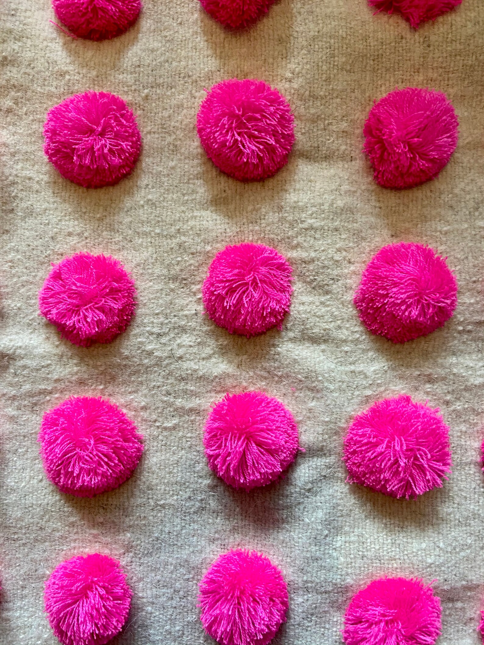 Pink Pom Pom Pillow Etsy