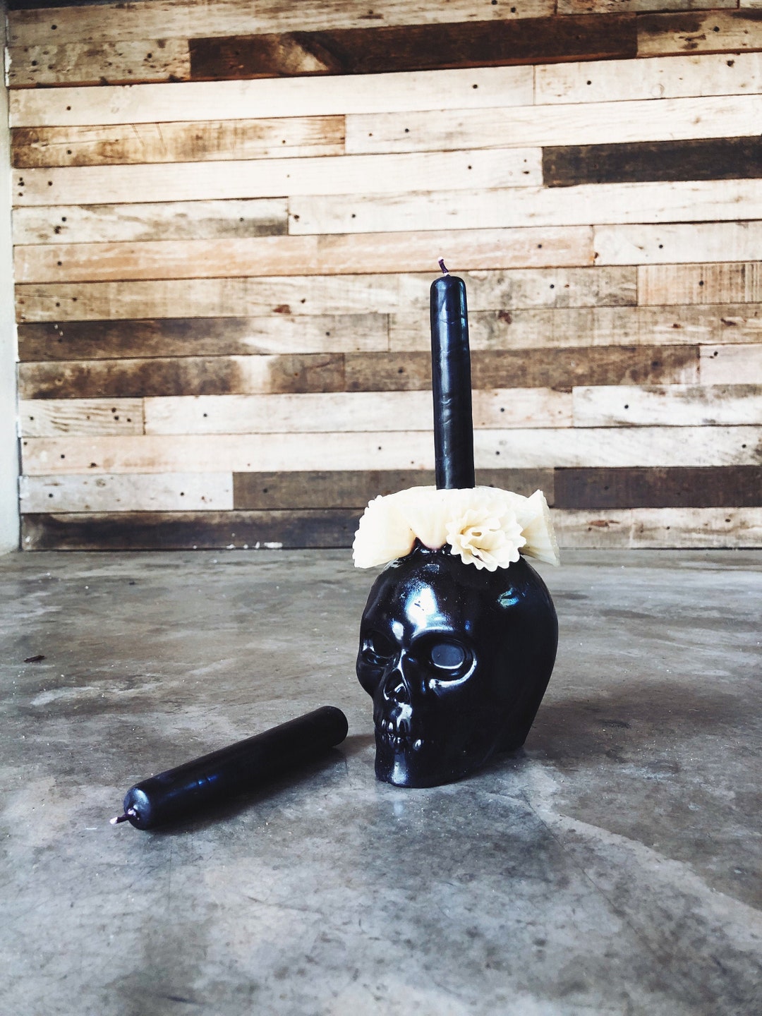 Dia de los Muertos Skull Candle NERO Etsy Italia