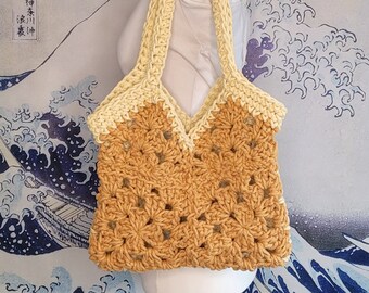 Handmade Crochet Mustard Heavyweight Tote Bag