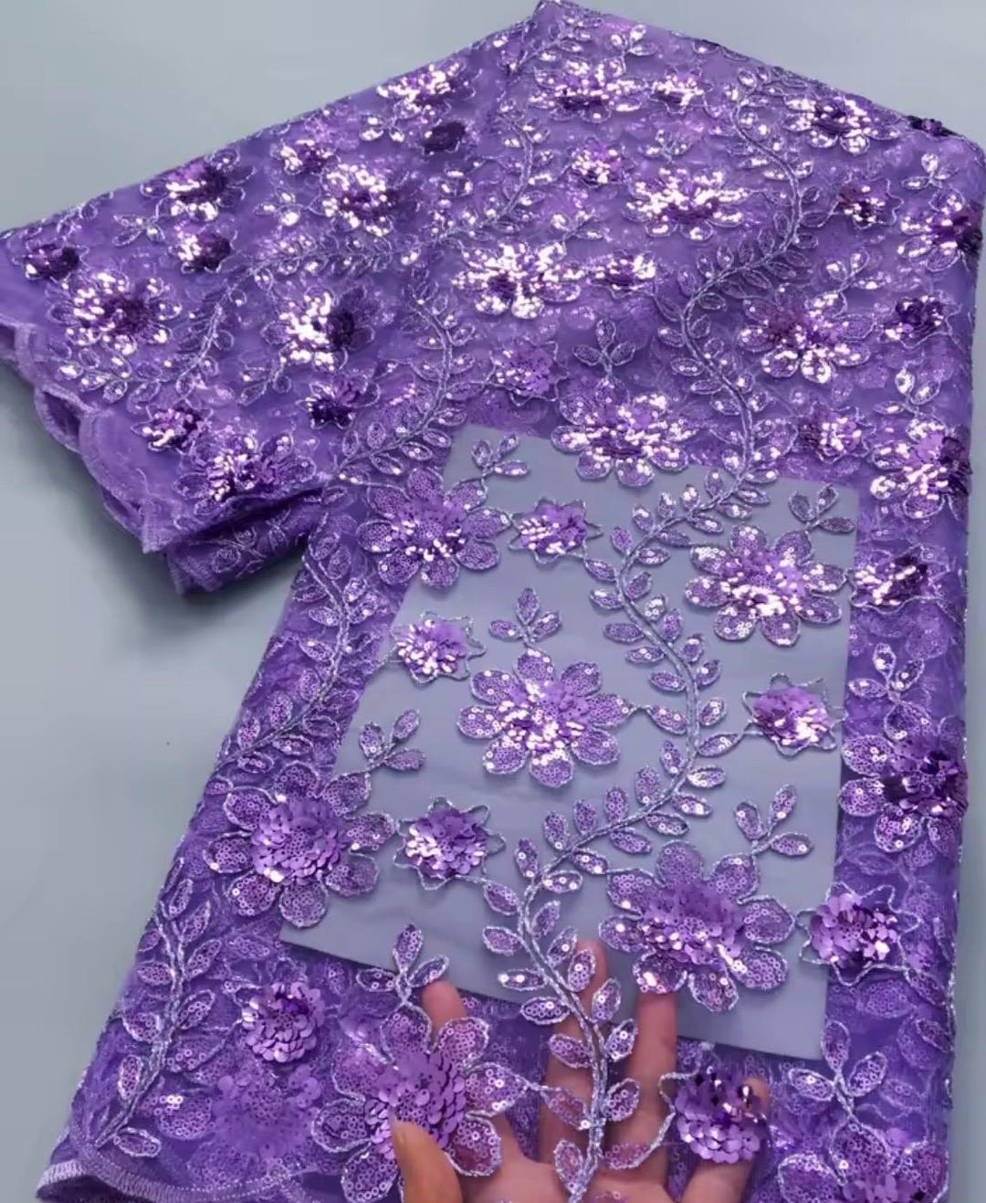 2.5 Yards of Lace Overlay Purple - Etsy
