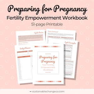 Complete Fertility Workbook | Try to Conceive Planner | Prepare for Pregnancy Journal | Fillable PDF | Printable