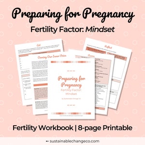 Cuaderno de trabajo de fertilidad: Mentalidad / Diario de intento de concebir / Planificador de fertilidad / PDF rellenable e imprimible