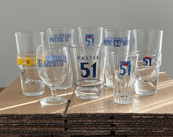 Vintage French Pastis 51 Glas ikonische Bar Drink Anisette Pastis Barware