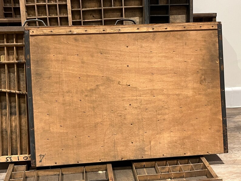 Vintage French Letter Press Printer Tray Type Case Wood Etsy