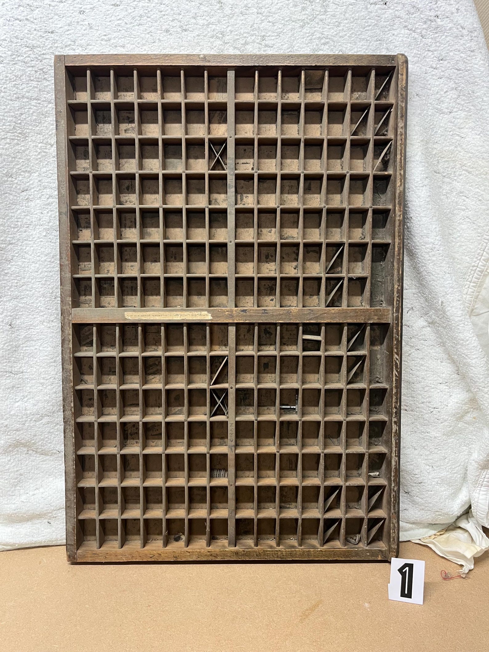 Vintage French Letter Press Printer Tray Type Case Wood Printers Drawer