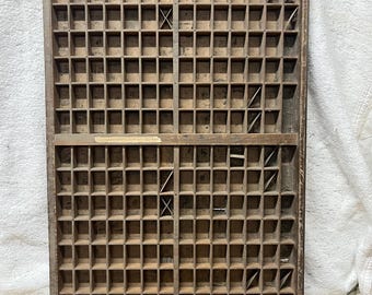 Vintage French Letter Press Printer Tray Type Case Wood Printers Drawer