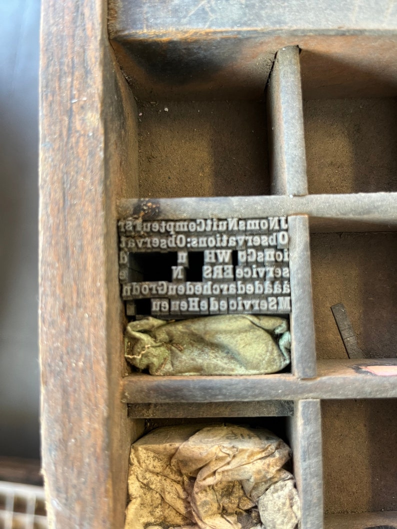 Vintage French Letter Press Printer Tray Type Case Wood Etsy