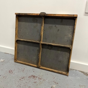 Vintage French Letter Press Printer Tray Type Case Wood Printers Drawer