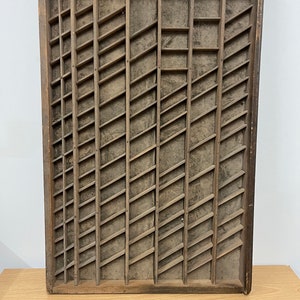 Vintage French Letter Press Printer Tray Type Case Wood Printers Drawer