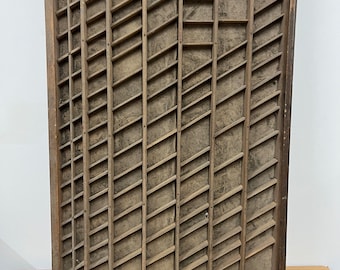 Vintage French Letter Press Printer Tray Type Case Wood Printers Drawer