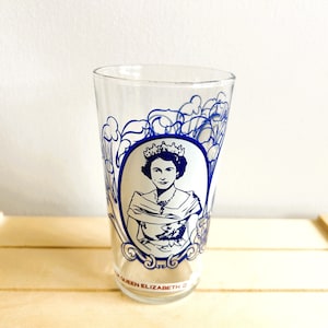 1953 Queen Elizabeth II Coronation Glass Tumblers, England Vintage Souvenirs, Monarchy Collectible and Keepsake