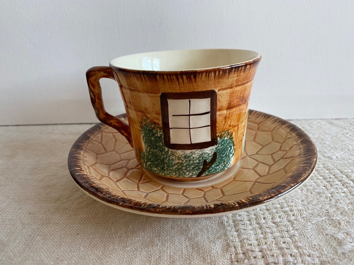 Cottageware Cup and Saucer Keele Street Pottery Etsy