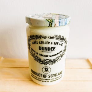 James Keiller and Son Ltd Dundee Vintage Orange Marmalade Ceramic Pot, Made in England, Jam Jars for Kitchen Decor