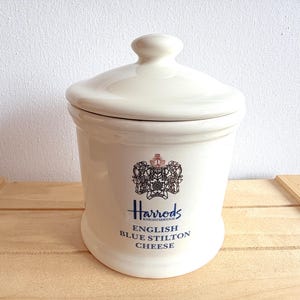 Harrods English Blue Stilton Vintage Ceramic Cheese Pots (Being Sold Individually), Made in England