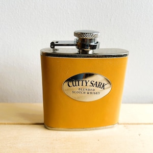 Stainless Steel Cutty Sark Whisky Advertising Ware Flask, English Pewter Foxhunting Flask, Being Sold Individually