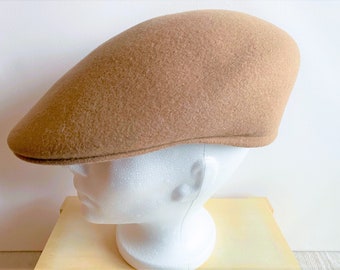 Brooks Stetson Camel Wool Cap, Made in England, Pure Wool, Newsboy Cap, Period Clothing, MCM, Mens Hats, Movie Prop