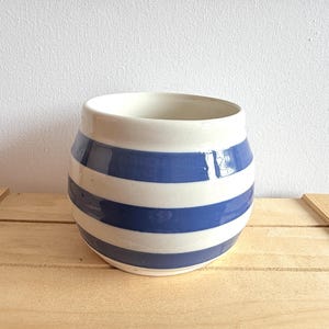 Staffordshire Potteries Vintage Chef Ware Blue and White Striped Serving Dishes, Made in England, Cottage Kitchen Decor