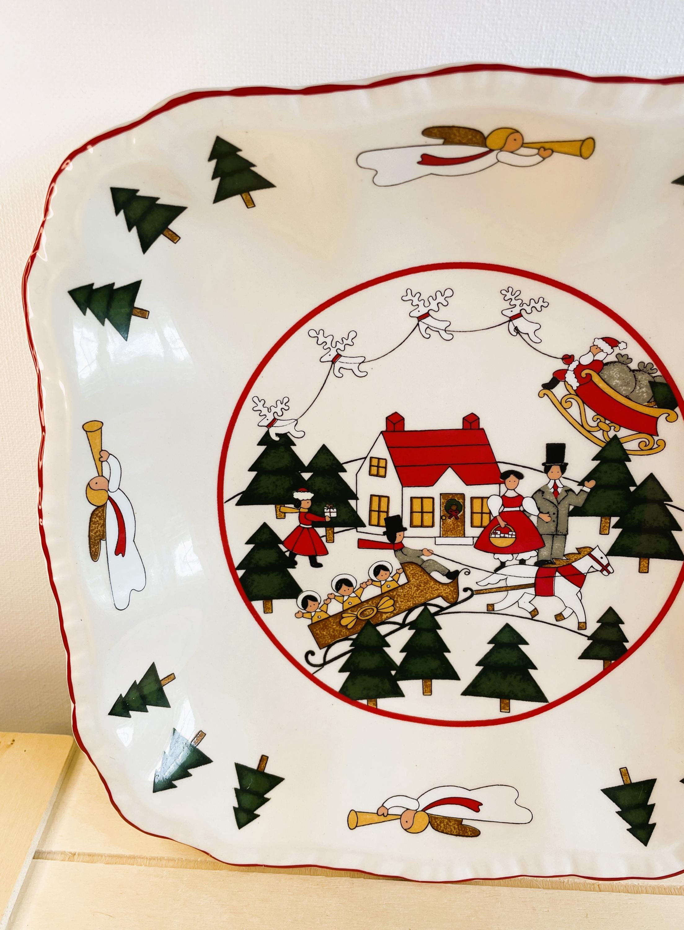 Masons Christmas Village Vintage Dishware Pieces, Made in England