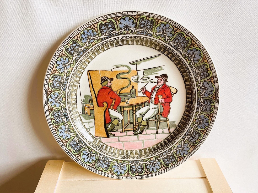 Antique Royal Doulton Hunting Morland Plate Made in England image photo