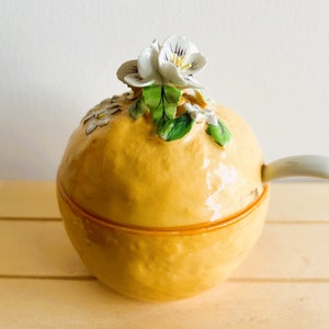 Crown Staffordshire Orange Shaped Jam or Marmalade Pot, Made in Staffordshire England, Preserves, Condiments, Kitchenware zdjęcie 8