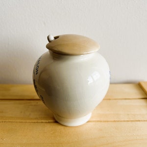 Fortnum and Mason Blue and White Mustard Pot With Spoon, Crown Devon Fieldings, Made in England, Condiment Pots image 9