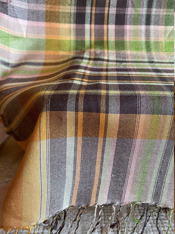Echo Silk Scarf, Women's Silk Scarves, Check Plaid