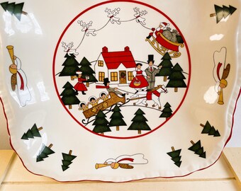 Masons Christmas Village Vintage Dishware Pieces, Made in England