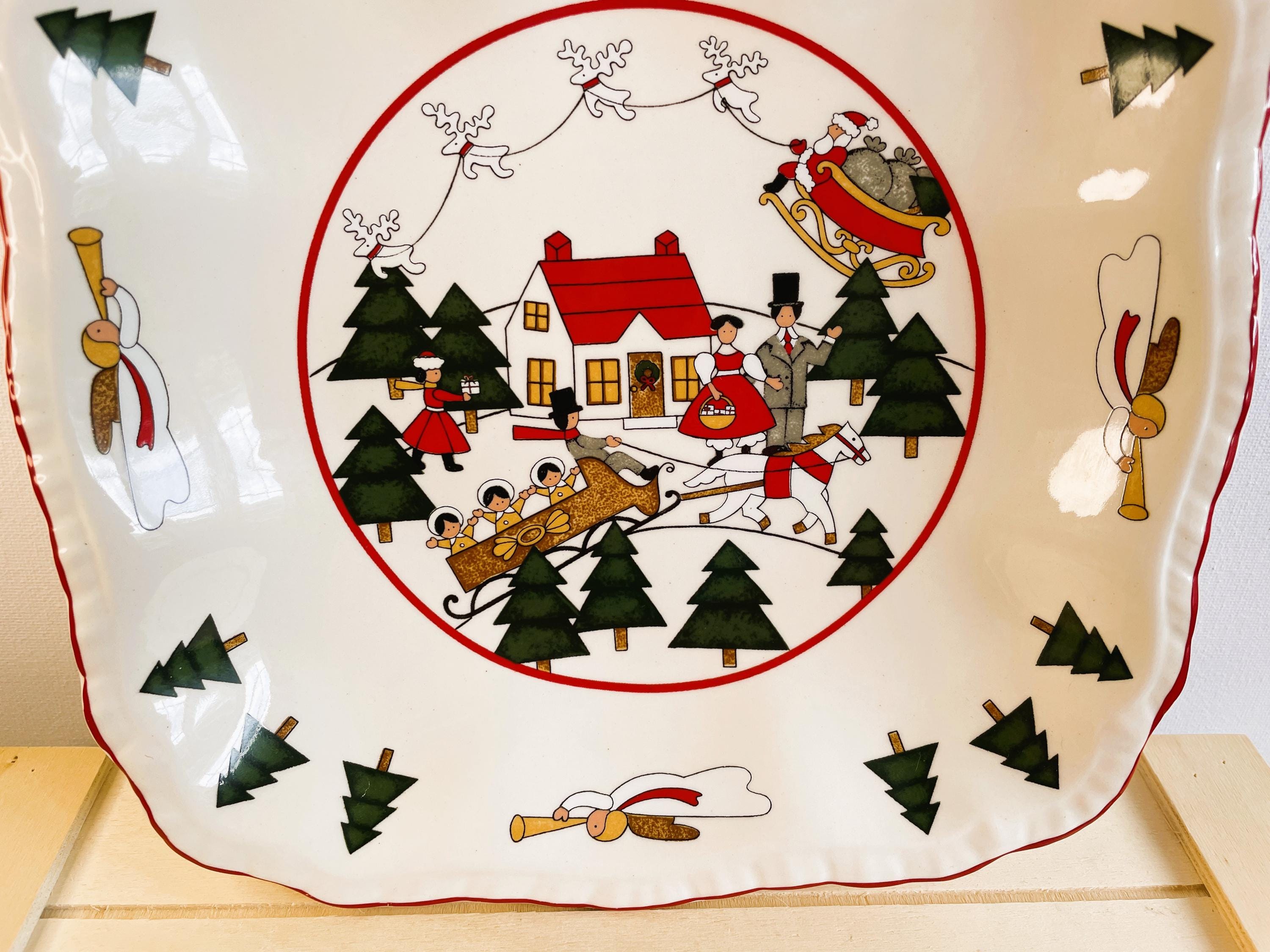 Masons Christmas Village Vintage Dishware Pieces, Made in England