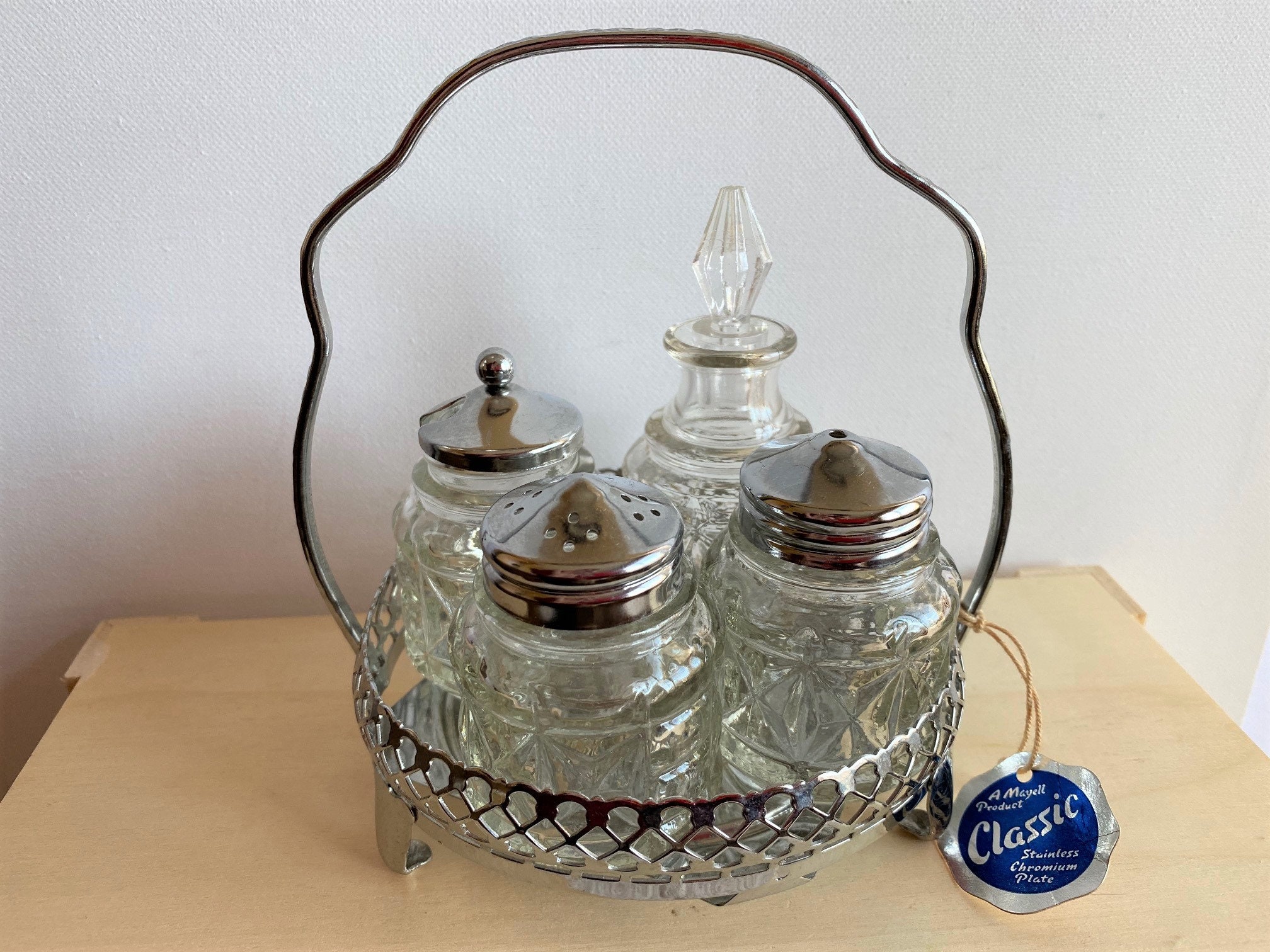 Mayell Classic Cruet Set Made in England Condiment Set Salt Etsy